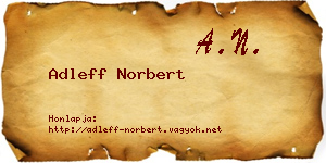 Adleff Norbert névjegykártya